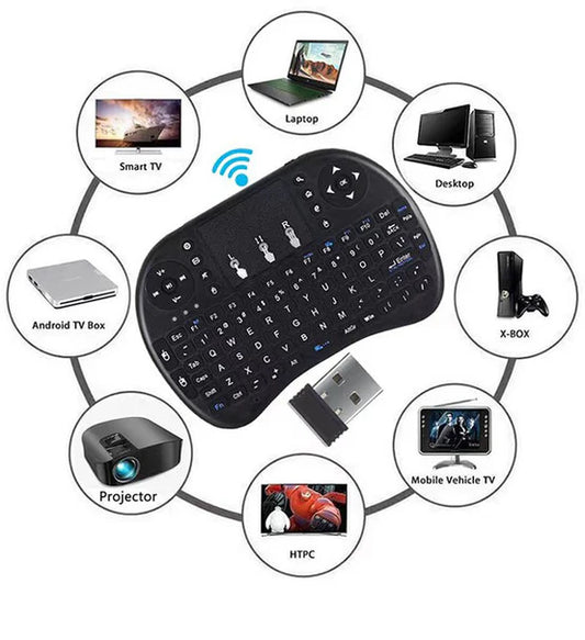 Mini teclado inalámbrico retroiluminado en 7 colores Air Mouse, 2,4G con control remoto para android, ordenador portátil, TV Box, proyector 7 idiomas disponibles (Copia)