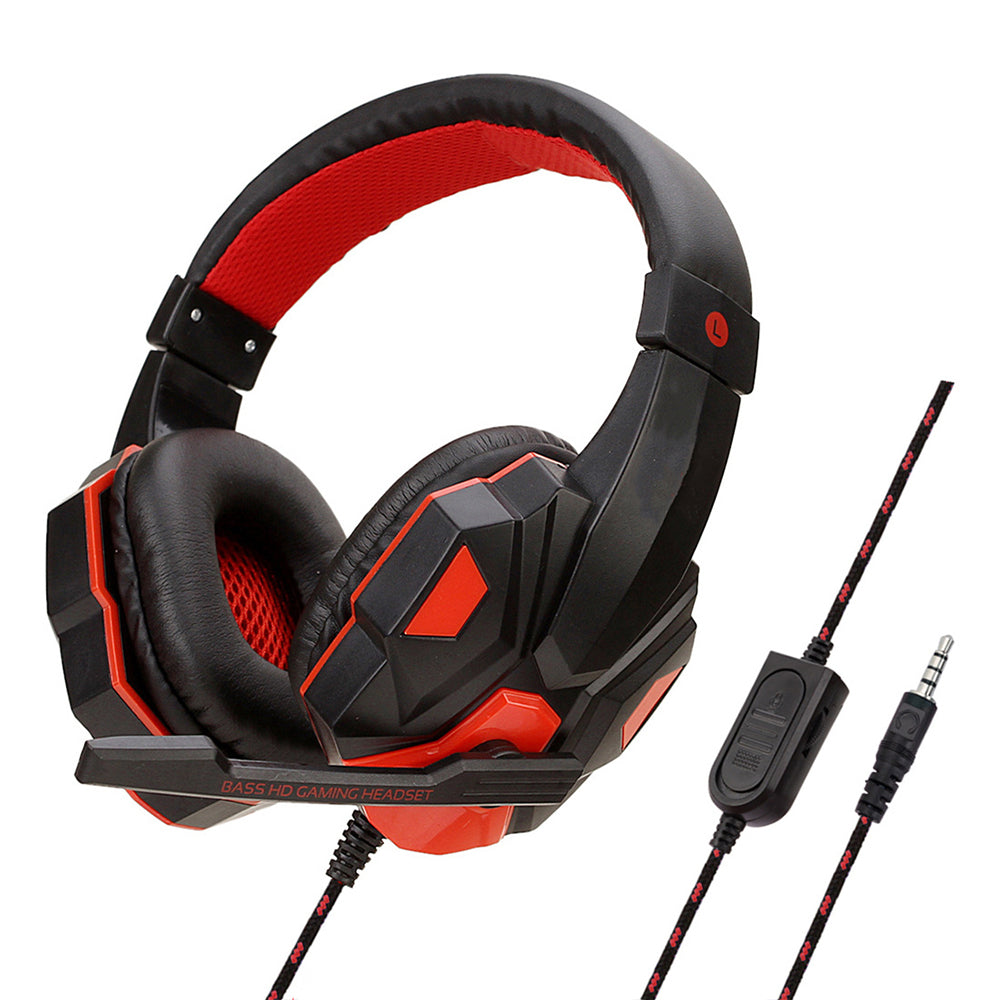 Auriculares HD-Hi-Fi para jugadores diseño ergonómico y plegable casco con micrófono para PS4, Xbox One Switch