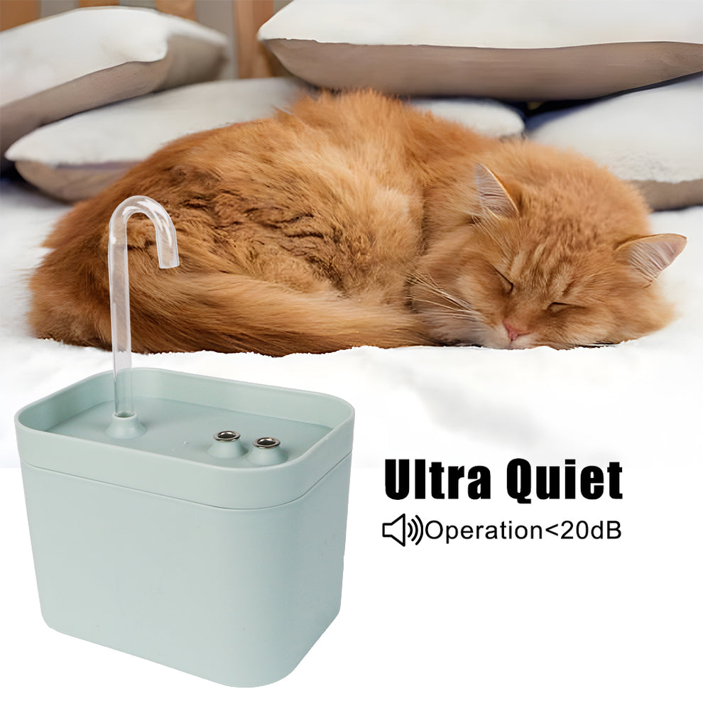 Pet water fountain, ultra-quiet USB electric dispenser with 3 water flow speeds, 1.5L capacity, green color