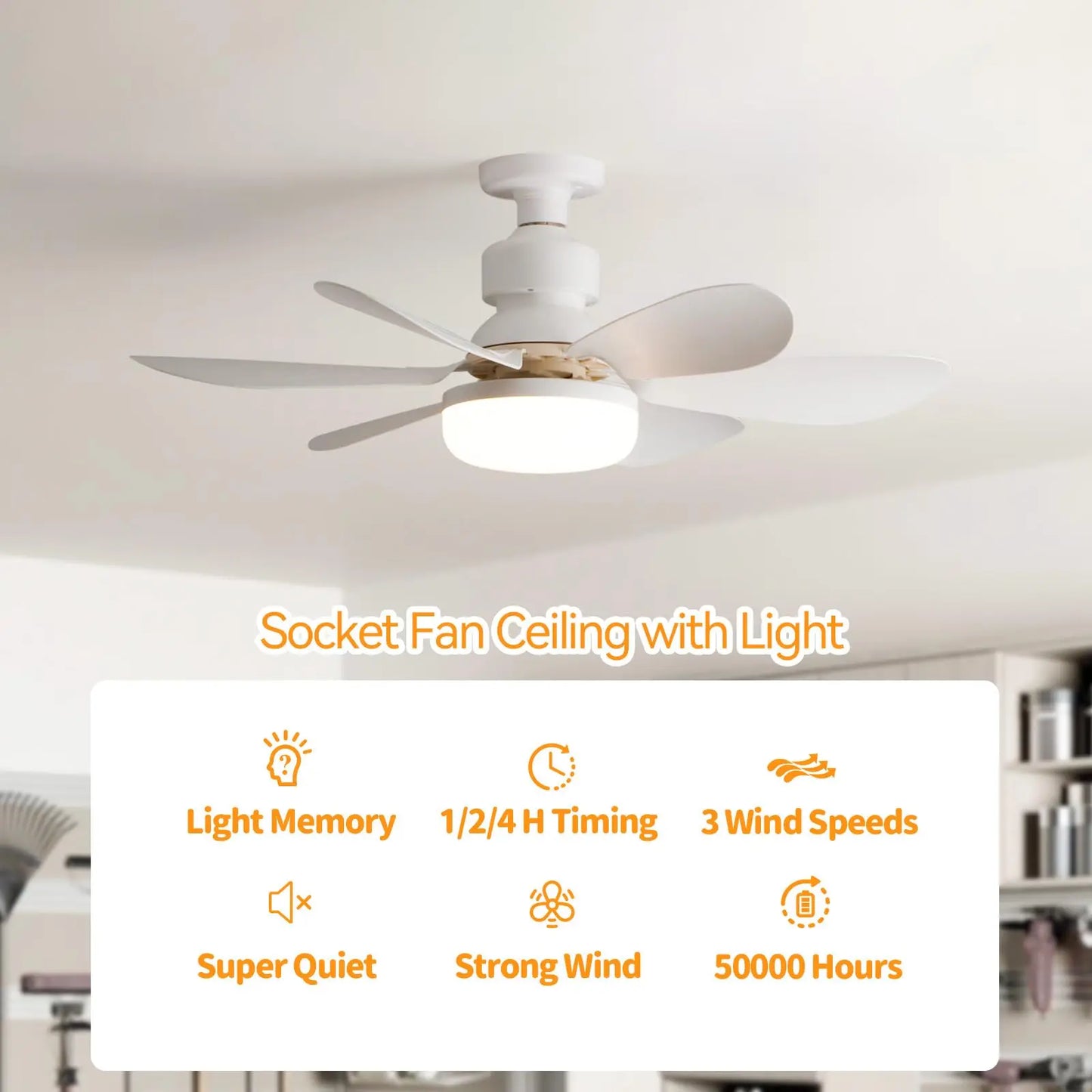 2 en 1 ventilador-lámpara led de 40W con control remoto 52cm diámetro color blanco