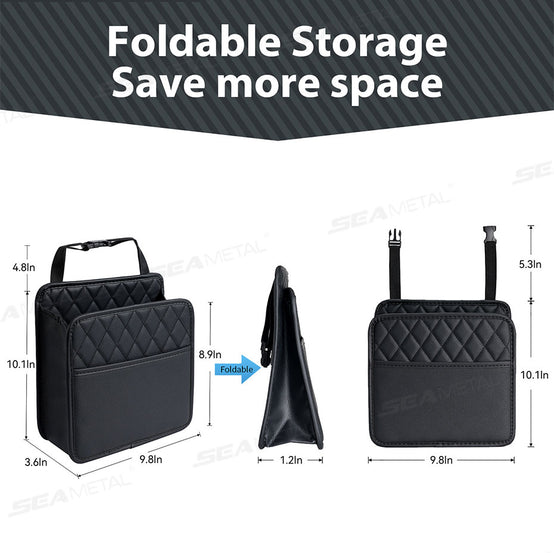 Car Seat Hanging Organizer Multifunctional Waterproof Storage Bag Black Pack of 2