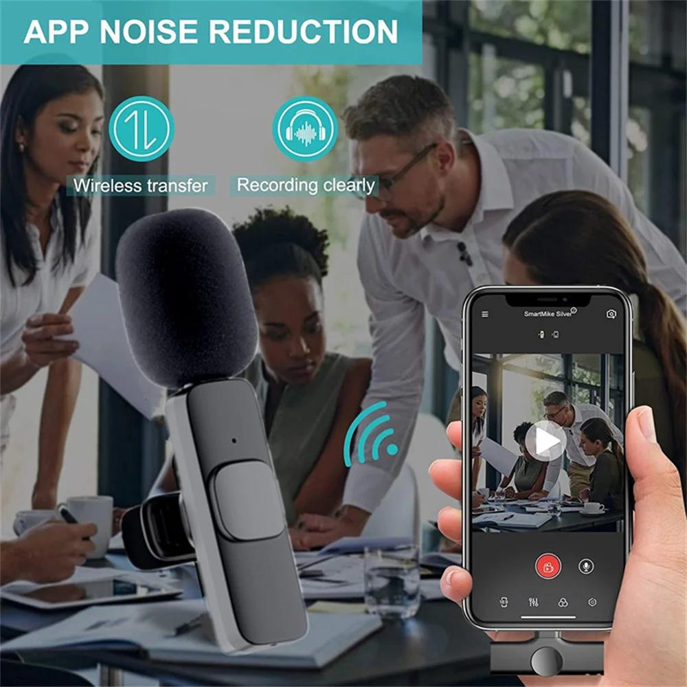2-in-1 Wireless Lavalier Microphone for Live Streaming, YouTube, TikTok, Facebook, Interviews, Teachers, High-Quality Stereo Sound with Noise Cancellation Function