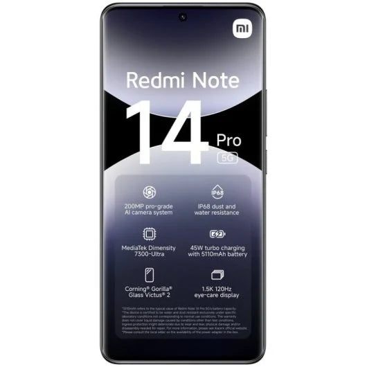 New Xiaomi Redmi Note 14 PRO 5G Global Version 8/256GB Midnight Black