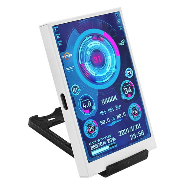 3.5 inch Type C IPS Secondary Display 320x480 USB LCD Monitor for CPU GPU RAM HDD AIDA64 Windows 10 11 (