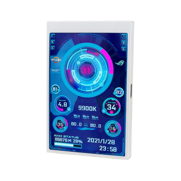3.5 inch Type C IPS Secondary Display 320x480 USB LCD Monitor for CPU GPU RAM HDD AIDA64 Windows 10 11 (