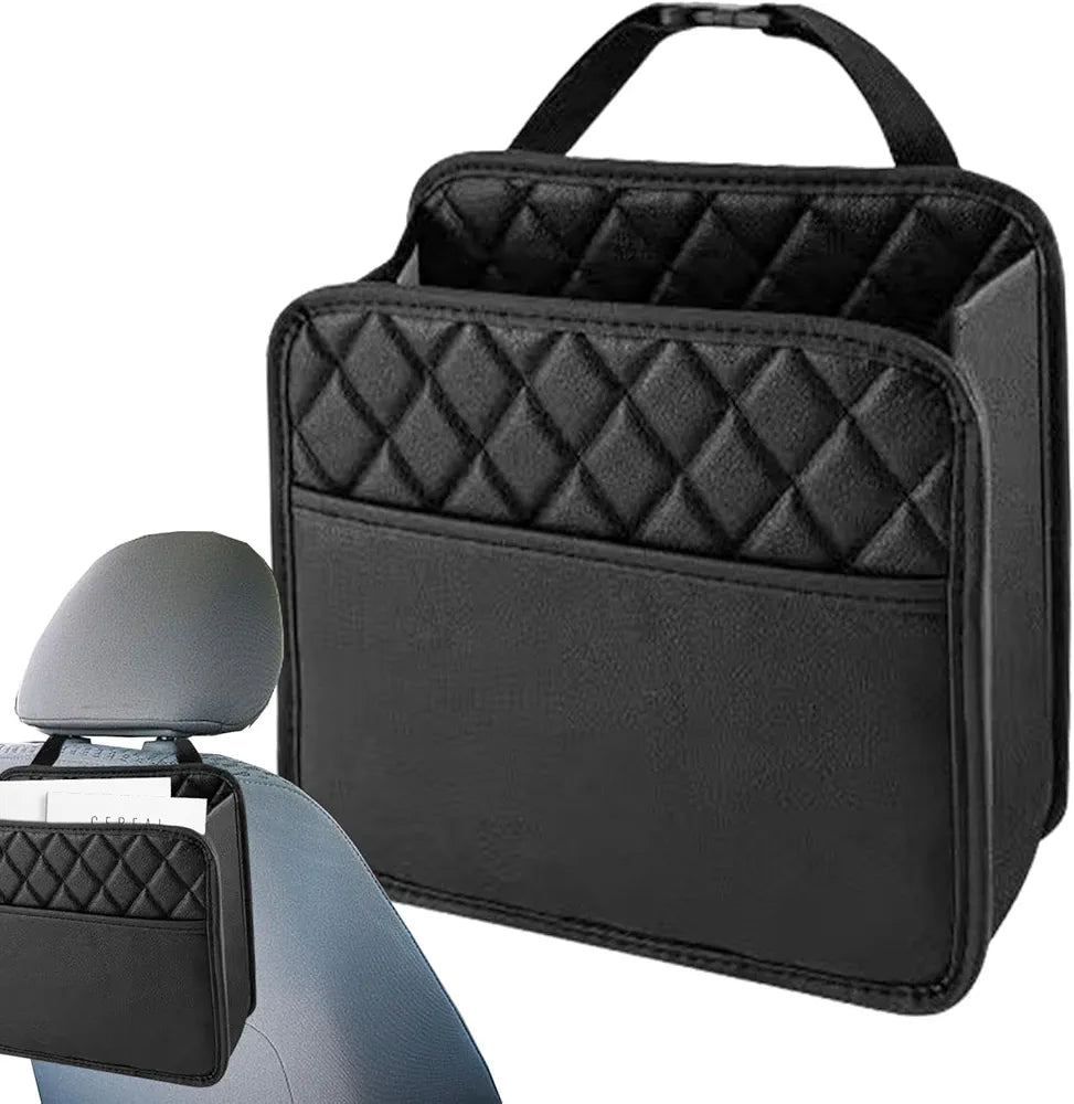 Car Seat Hanging Organizer Multifunctional Waterproof Storage Bag Black Pack of 2
