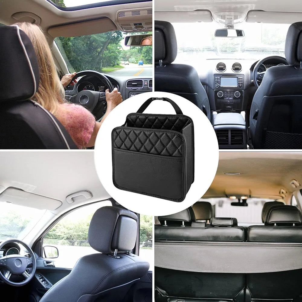 Car Seat Hanging Organizer Multifunctional Waterproof Storage Bag Black Pack of 2