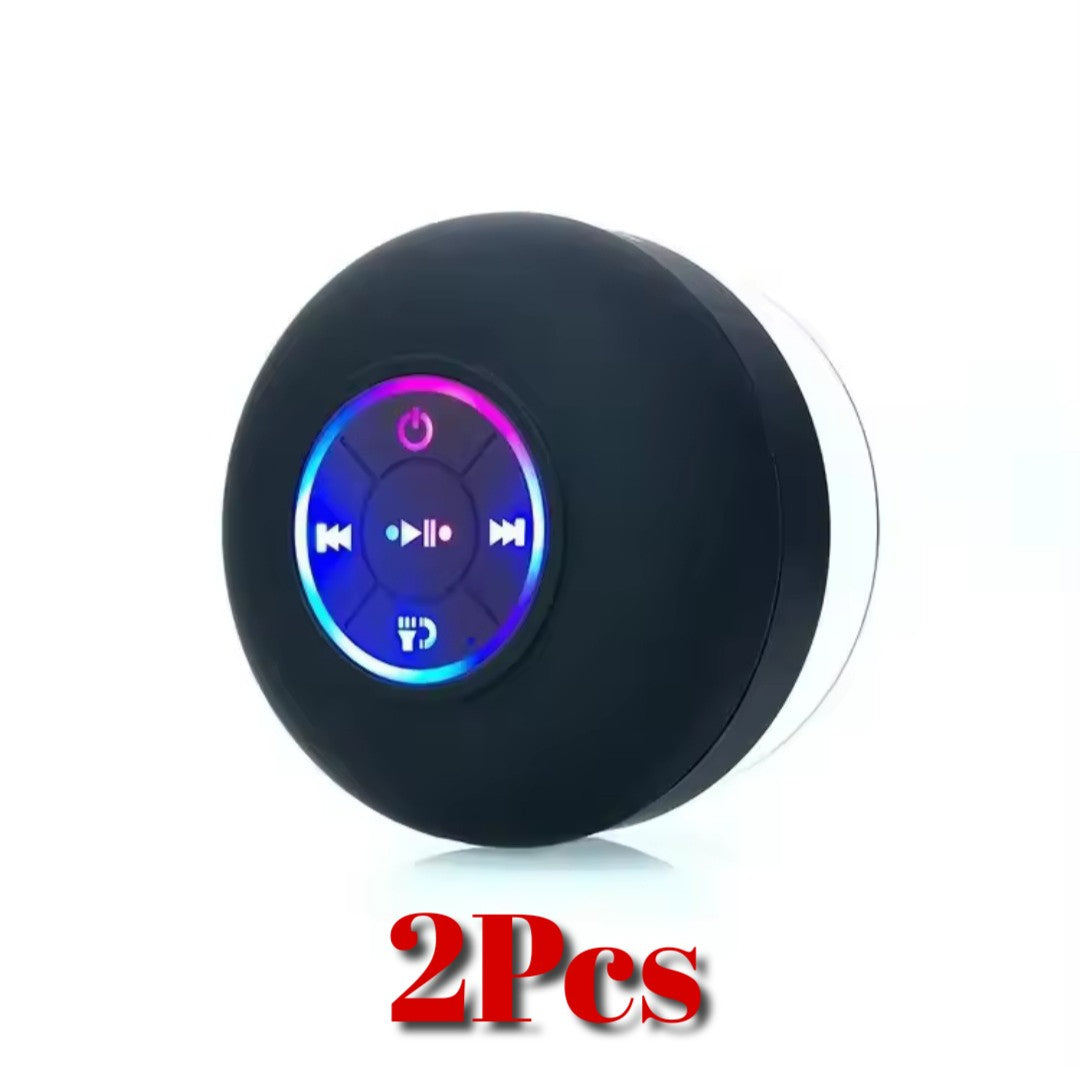 Mini Wireless Bluetooth Speaker with LED Lights, IPX4 Waterproof, Built-in Strong Suction Cup for Bathroom, Beach, Pool, Outdoor Activities, PC, Tablet, Mobile Phone