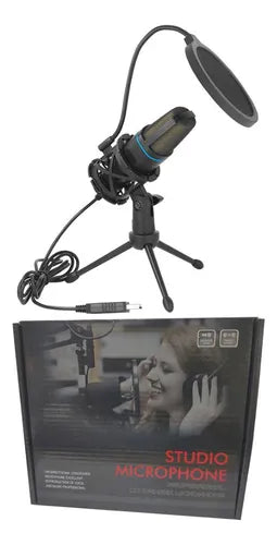 USB Condenser Microphone with RGB Lighting for Wired Gaming, Recording Studio, Podcasting, Streaming, Laptop, Desktop PC
