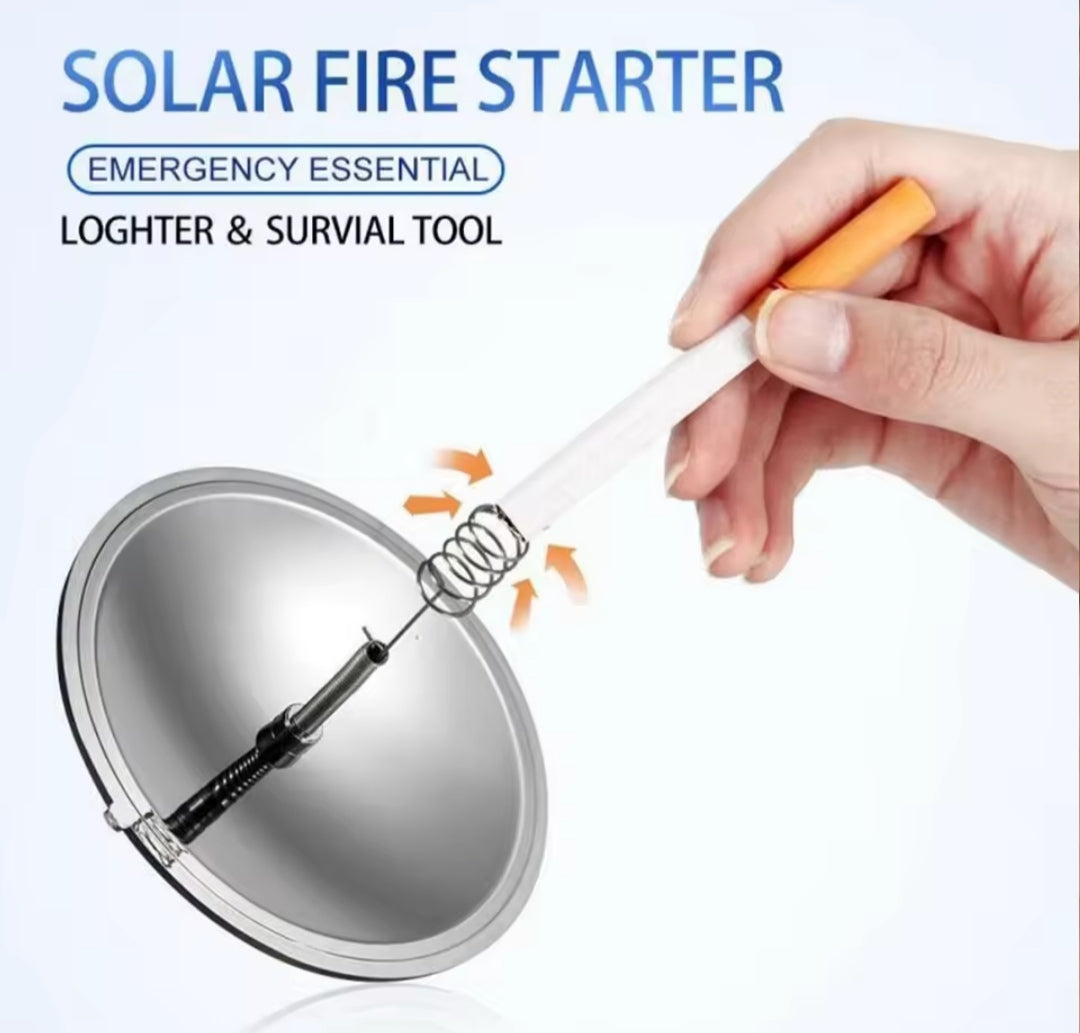Solar Lighter for Outdoors Waterproof Windproof Emergency Camping Hiking Survival Tool