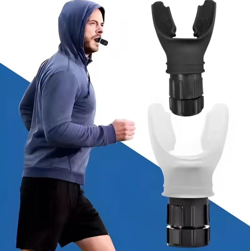 Black portable breathing exercise device