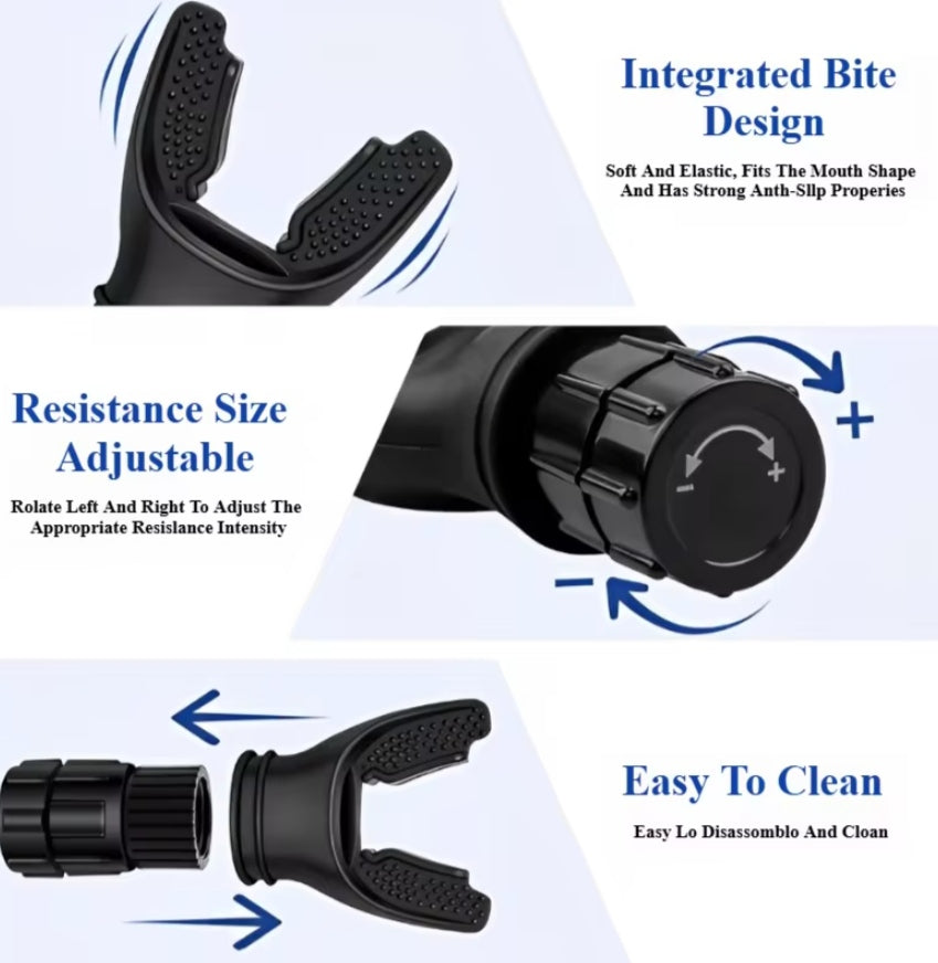 Black portable breathing exercise device