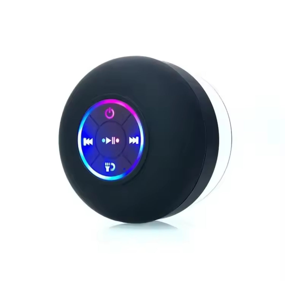 Mini Wireless Bluetooth Speaker with LED Lights, IPX4 Waterproof, Built-in Strong Suction Cup for Bathroom, Beach, Pool, Outdoor Activities, PC, Tablet, Mobile Phone