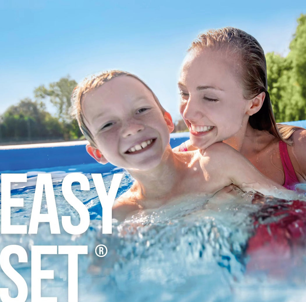 INTEX Easy Set round inflatable pool up to 4 meters in diameter with included filter, durable and easy to assemble