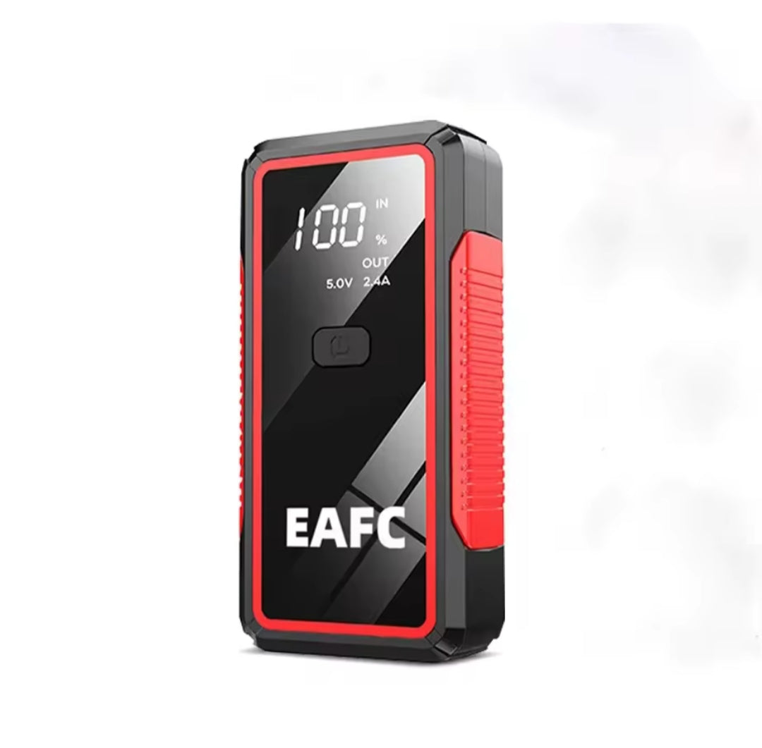 Dispositivo de arranque de emergencia batería coche 2000A 12V con Powerbank y linterna color Rojo/negro