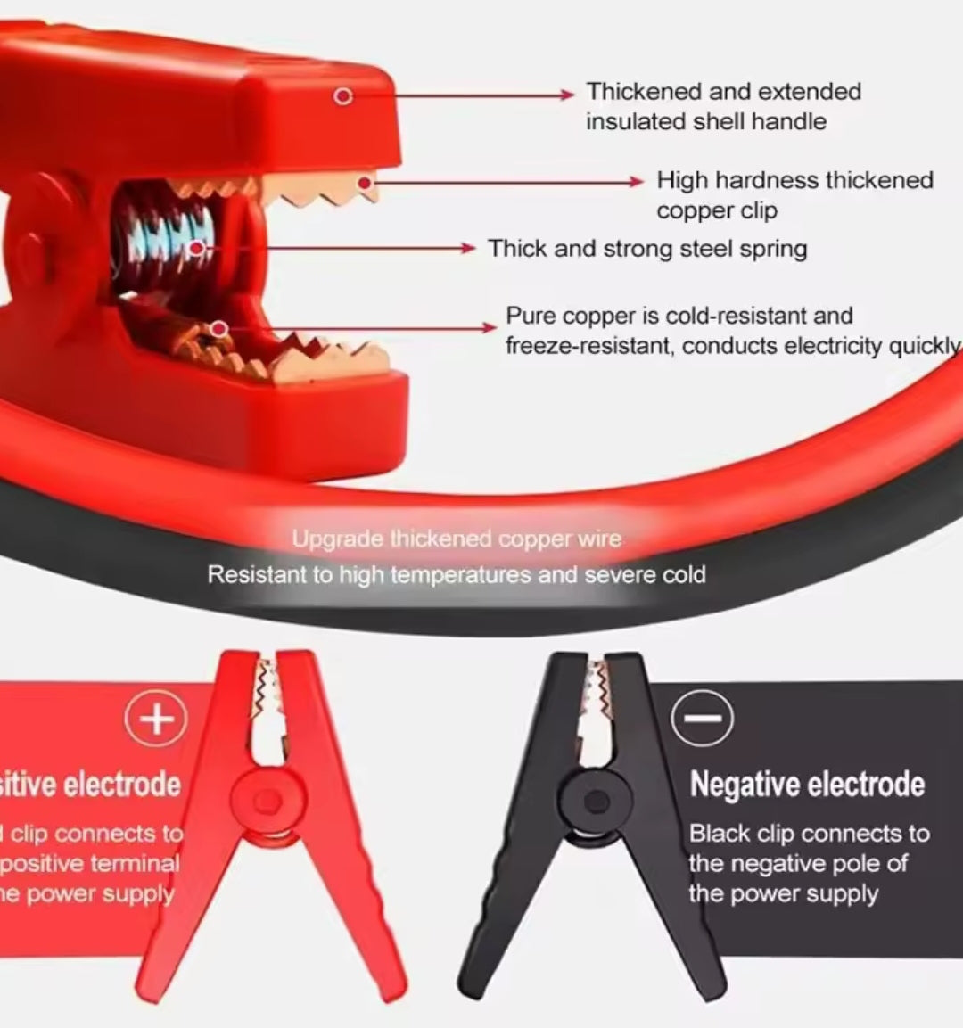 Dispositivo de arranque de emergencia batería coche 2000A 12V con Powerbank y linterna color Rojo/negro