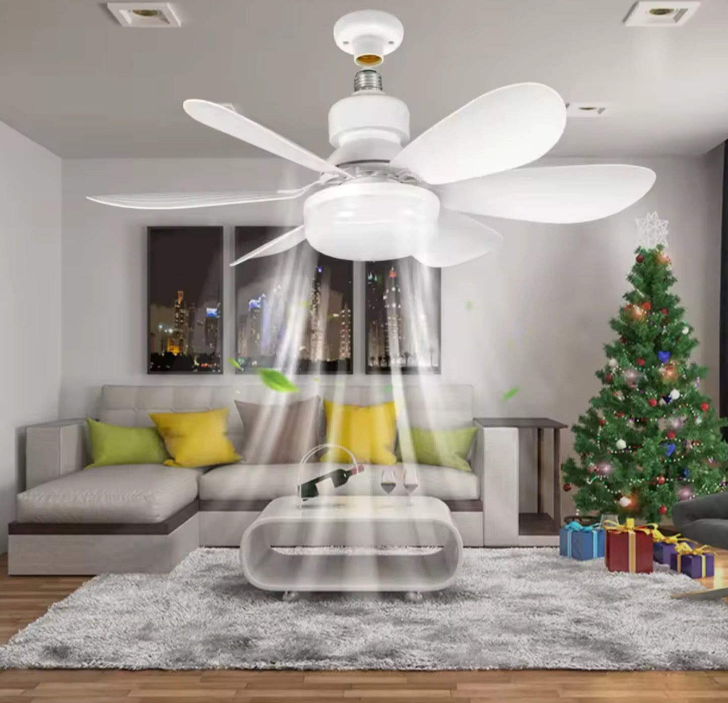 2 en 1 ventilador-lámpara led de 40W con control remoto 52cm diámetro color blanco