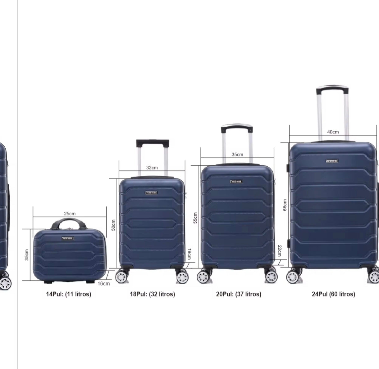 Conjunto de cuadro maletas de viaje con ruedas giratorias 360° carcasa abs de gran resistencia cierre numérico integrado y asa telescópica disponible en varios colores