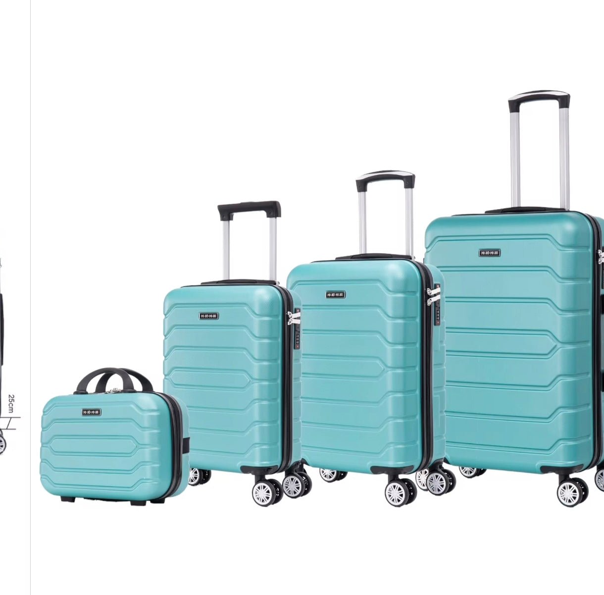 Conjunto de cuadro maletas de viaje con ruedas giratorias 360° carcasa abs de gran resistencia cierre numérico integrado y asa telescópica disponible en varios colores