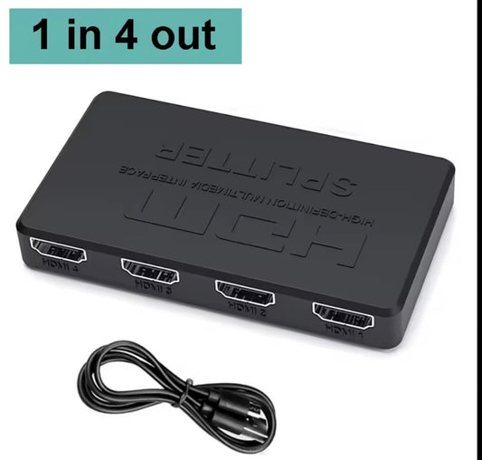 Divisor compatible con HDMI 4K 1 entrada-4 salidas, interruptor HDTV 4x1 conmutador de vídeo HD para Xbox, PS4, DVD, PC y portátil