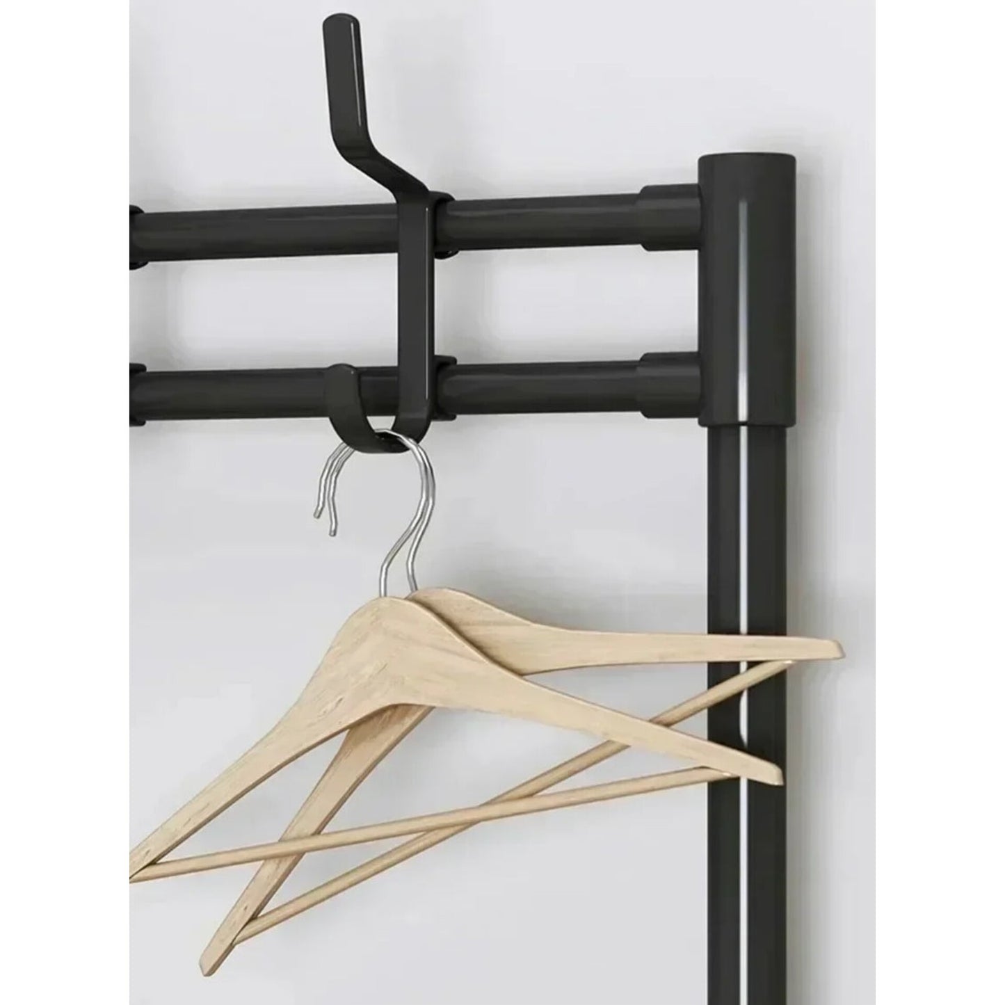 Multifunctional 5-tier coat and shoe rack, 169 x 60 x 25 cm, black