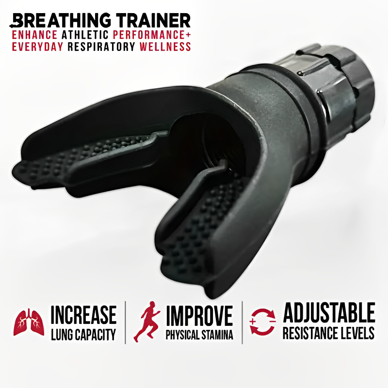 Black portable breathing exercise device