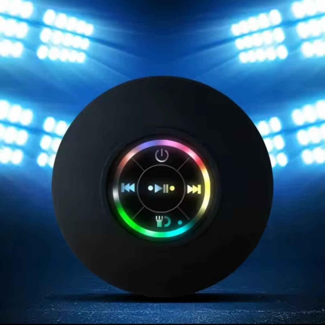 Mini Wireless Bluetooth Speaker with LED Lights, IPX4 Waterproof, Built-in Strong Suction Cup for Bathroom, Beach, Pool, Outdoor Activities, PC, Tablet, Mobile Phone