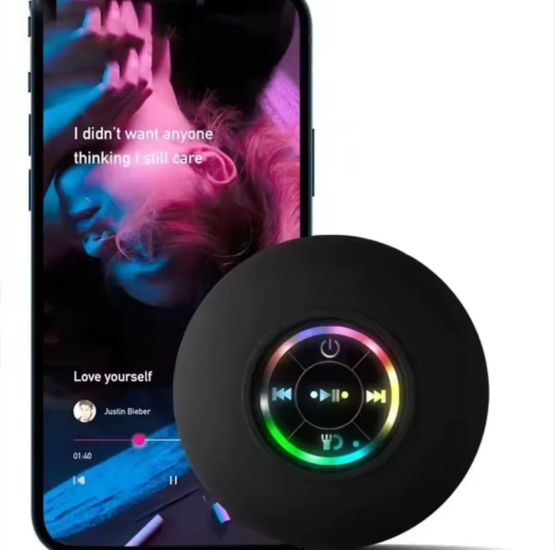 Mini Wireless Bluetooth Speaker with LED Lights, IPX4 Waterproof, Built-in Strong Suction Cup for Bathroom, Beach, Pool, Outdoor Activities, PC, Tablet, Mobile Phone
