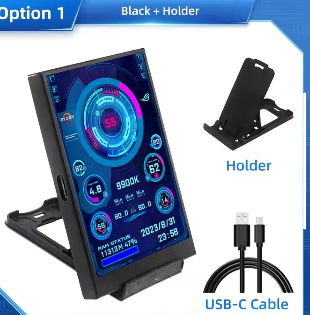 3.5 inch Type C IPS Secondary Display 320x480 USB LCD Monitor for CPU GPU RAM HDD AIDA64 Windows 10 11 (