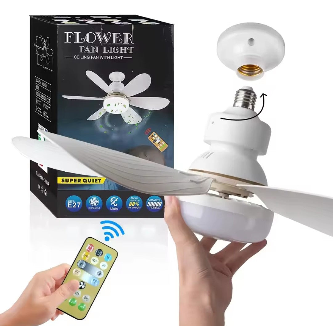 2 en 1 ventilador-lámpara led de 40W con control remoto 52cm diámetro color blanco