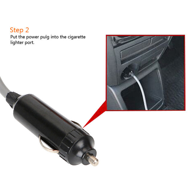 Multi-purpose 12V portable shower with pump, cigarette lighter connection, for car washing, travel, camping, blue.