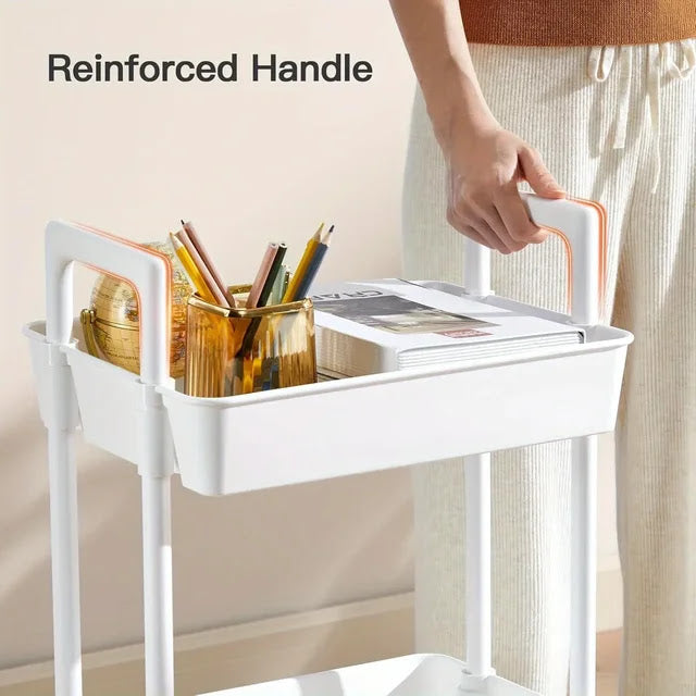 4-Tier Rolling Storage Cart, 36x24x92cm, Multi-Purpose, Plastic Material, 2-Pack Offer
