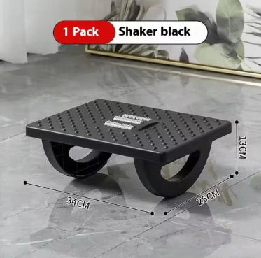 Trendings portable footrest for desk in shaker black with textured surface and curved base