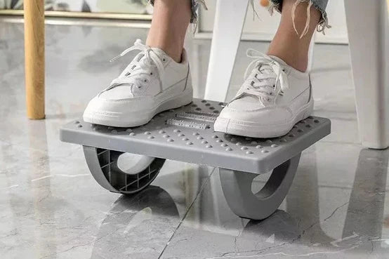 Trendings portable footrest for desk in gray with textured surface supporting feet under a desk