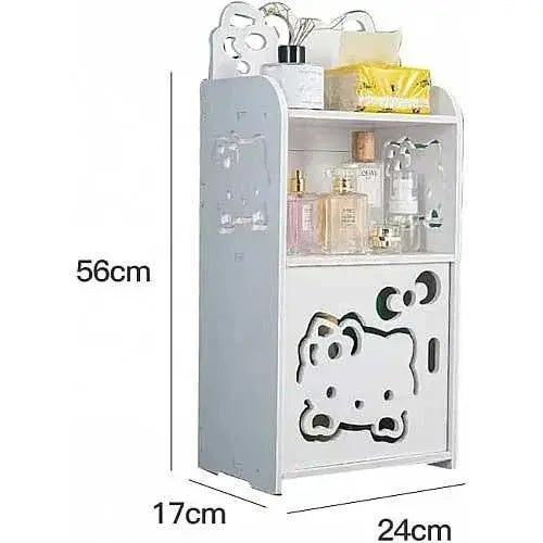Mesita de Noche de madera MDF con tres niveles medidas 56x24x17cm color blanco
