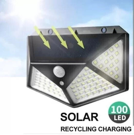 100 LED solar lamp with motion sensor IP65 black color pack of 5 units
