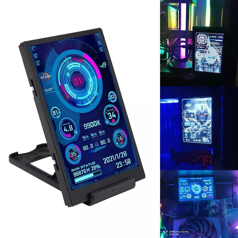 3.5 inch Type C IPS Secondary Display 320x480 USB LCD Monitor for CPU GPU RAM HDD AIDA64 Windows 10 11 (