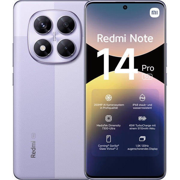 New Xiaomi Redmi Note 14 PRO 5G Global Version 8/256GB Lavender Violet