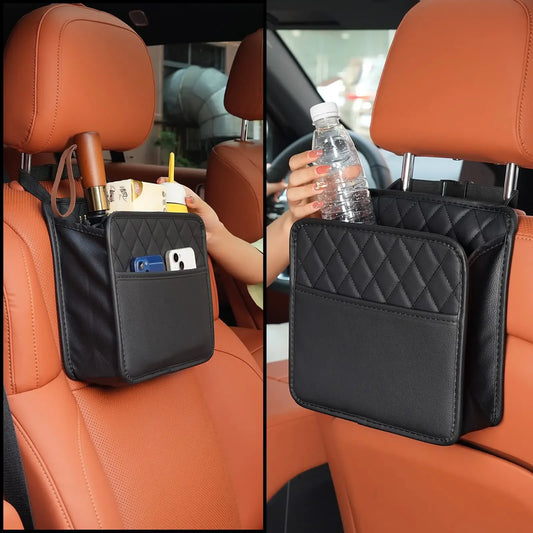 Car Seat Hanging Organizer Multifunctional Waterproof Storage Bag Black Pack of 2