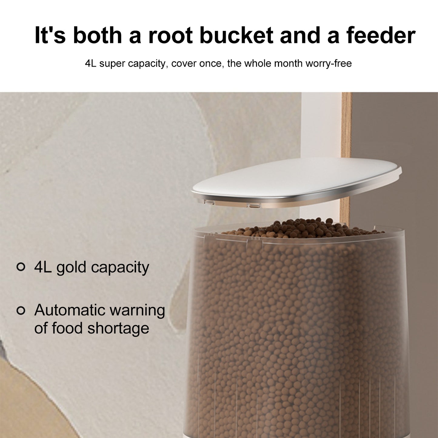 Comedero inteligente con wifi  para mascotas autonomía de hasta 3 semanas capacidad 4 litros color blanco