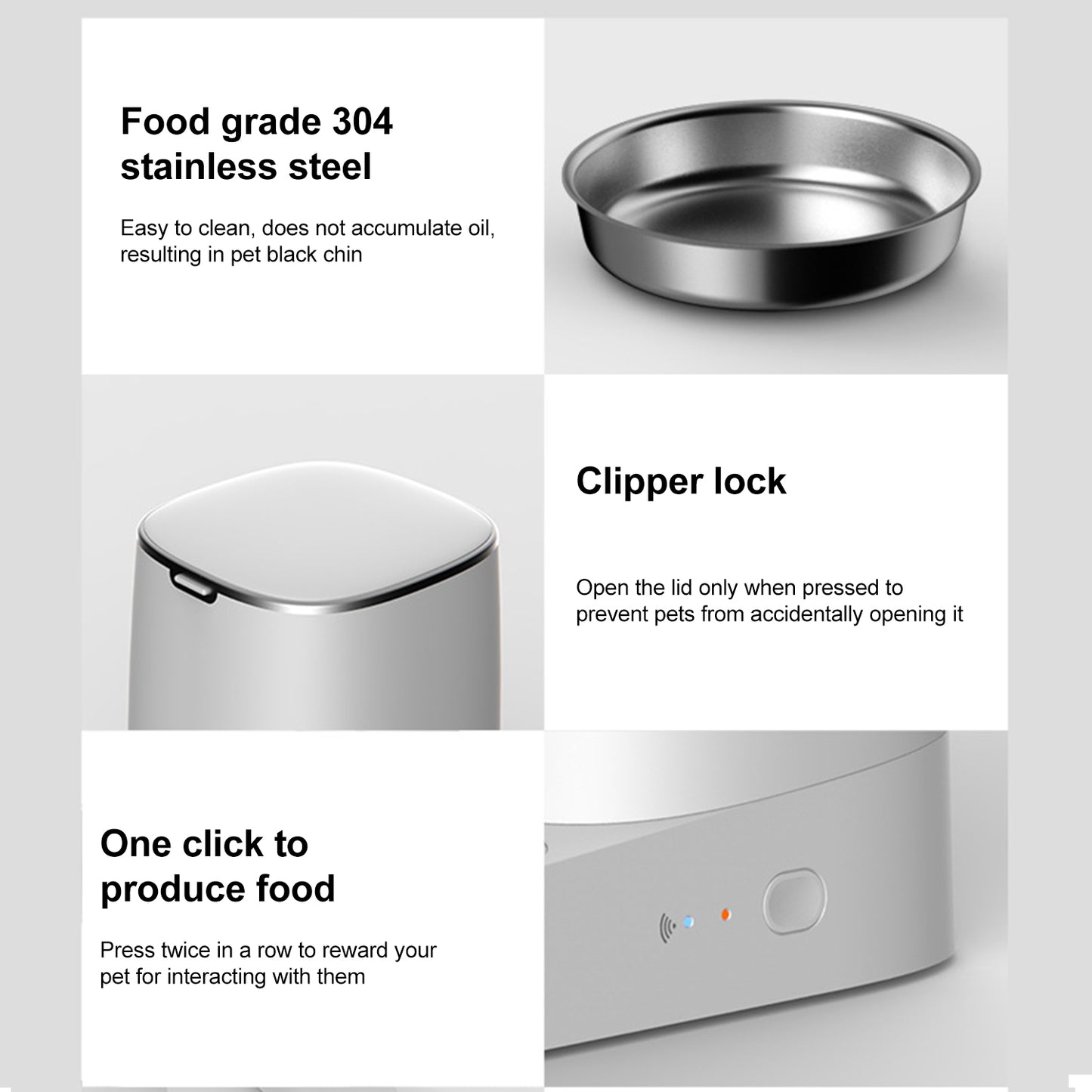 Comedero inteligente con wifi  para mascotas autonomía de hasta 3 semanas capacidad 4 litros color blanco