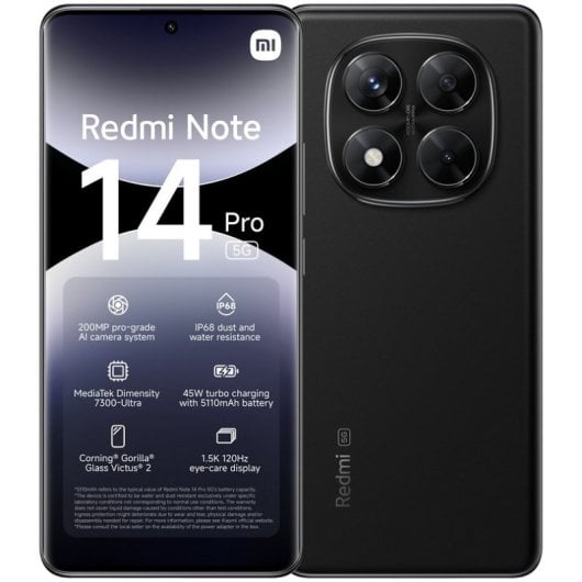 New Xiaomi Redmi Note 14 PRO 5G Global Version 8/256GB Midnight Black