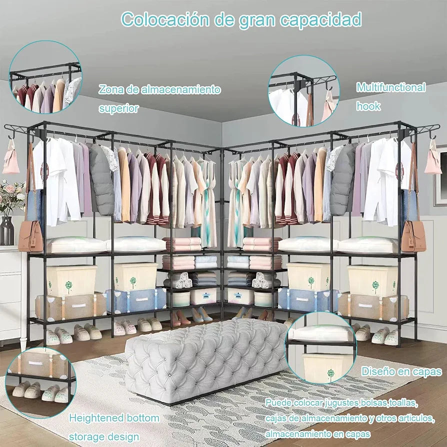 Perchero-zapatero multifuncional 3 en 1  170x108x36xm colores blanco o negro