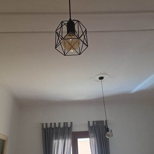 Industrial Style LED Pendant Light E27 Metal Base Retro Chandelier for Kitchen Island Cafe Staircase Hallway Living Room Bedroom AC85-265V Black Pack of 2