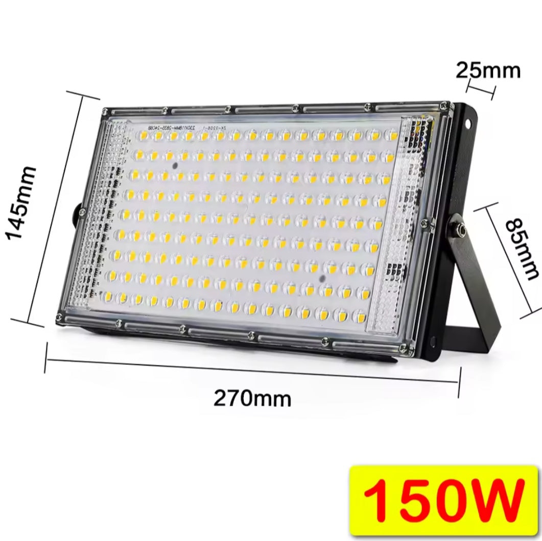 Led Outdoor Reflector Spotlight 150W Waterproof IP65 AC 220V Cold Light Offer Pack of 2 Units, 220V