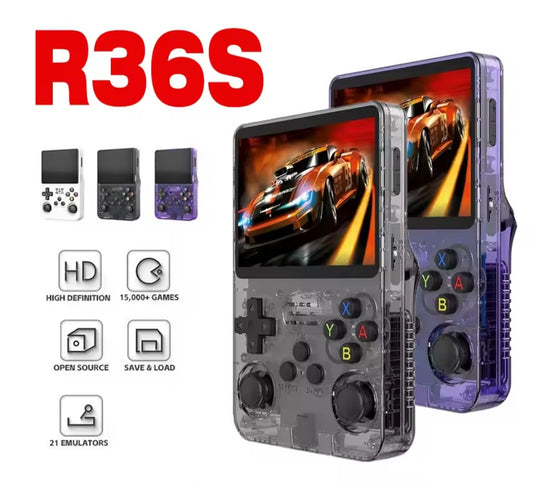 R36S Retro Game Console Open Source Linux System 3.5 Inch HD Screen 128GB Memory with 10,000+ Pre-Installed Games