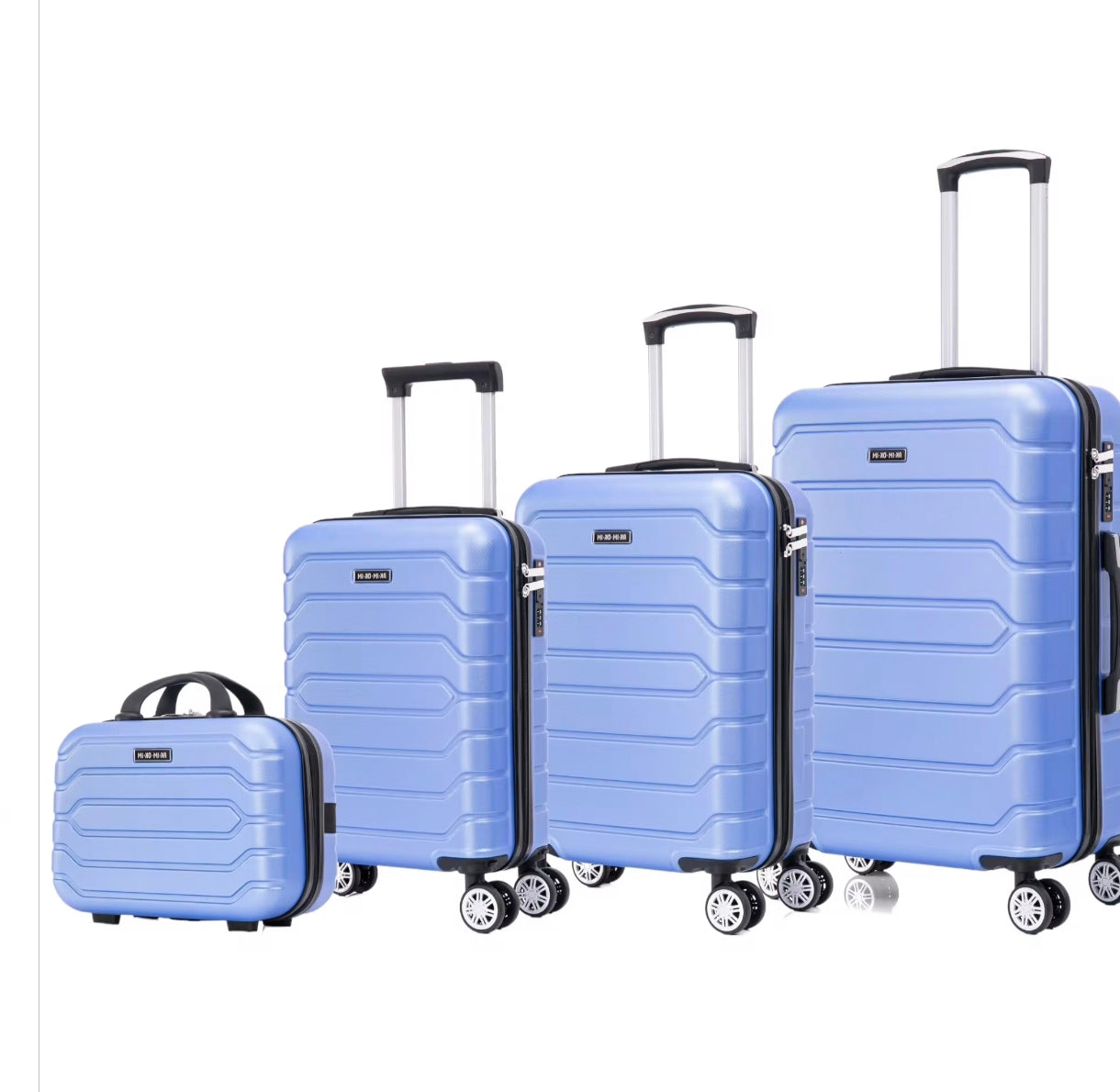Conjunto de cuadro maletas de viaje  con ruedas giratorias 360° carcasa abs de gran resistencia cierre numérico integrado y asa telescópica disponible en varios colores