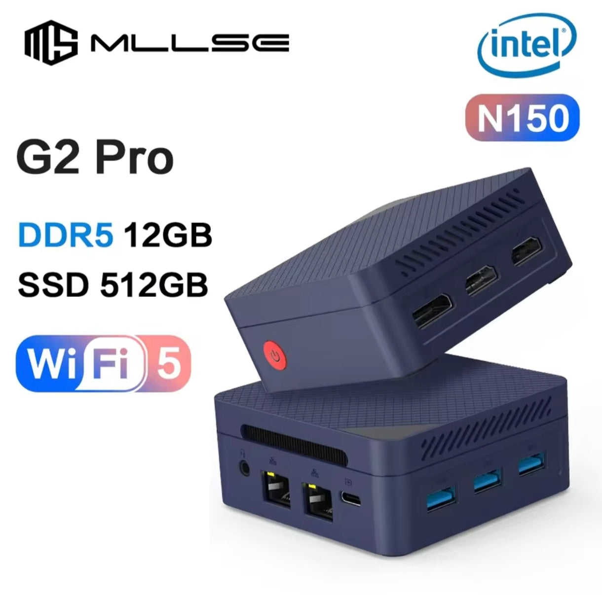 MLLSE-Mini PC G2 Pro procesador Intel Twin Lake N150 12GB de RAM 512GB de SSD WiFi 5  Bluetooth 5.0 Windows 11