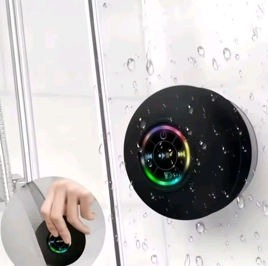 Mini Wireless Bluetooth Speaker with LED Lights, IPX4 Waterproof, Built-in Strong Suction Cup for Bathroom, Beach, Pool, Outdoor Activities, PC, Tablet, Mobile Phone
