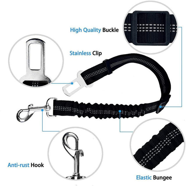 Elastic seat belt for cats and dogs 